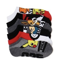Pokemon, Boys No-Show Socks, 6-Pack, Sizes S 4.5-8.5