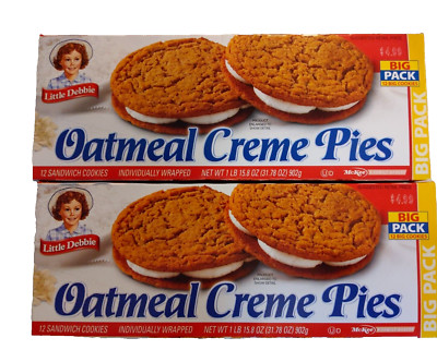 Little Debbie Oatmeal Creme Pies Big Pack 2 Boxes of Sandwich Cookies 12 per box