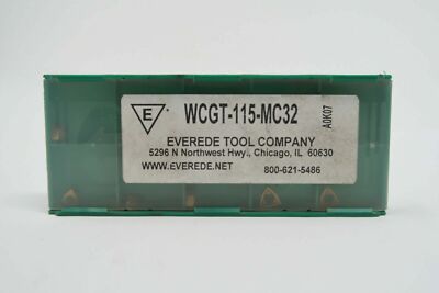 13 pcs EVEREDE TOOL COMPANY WCGT-115-MC32 Carbide Indexable Inserts