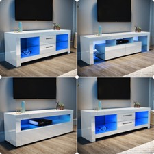 High Gloss TV Stand Cabinet Unit with RGB LED Lights Sideboard Storage Cupboard
