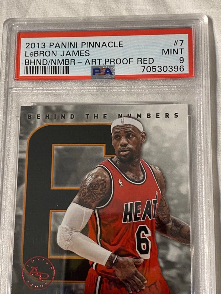 LeBRON JAMES Panini PINNACLE PSA 9 LOW POP Miami HEAT AP NBA Champs ROJO Lakers Foto 4 de 4