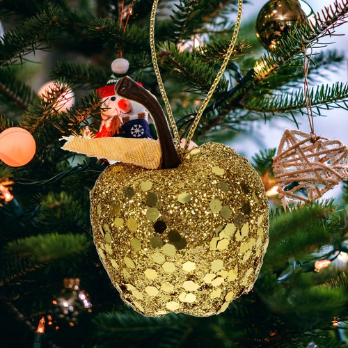 20 Pcs Goldener Apfelanhänger Dekorationen Hängende Weihnachtsverzierung - Bild 11 von 12