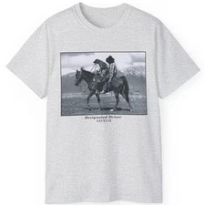 Retro Vintage 90s Designated Driver Santa FE Shirt Horse Dog Cowboy Tee S-5XL