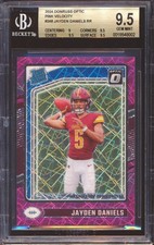 2024 PANINI DONRUSS OPTIC JAYDEN DANIELS #248 PINK VELOCITY /80 BGS 9.5!