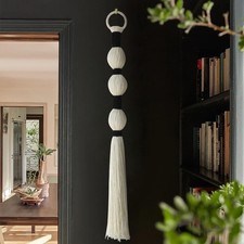 IOWER Macrame Wall Hanging Boho Wall Decor Small Sphericity Cotton Textile Ta...