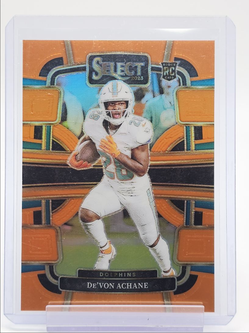 DE'VON ACHANE 2023 SELECT CONCOURSE ROOKIE ORANGE PRIZM RC /49 Q5466