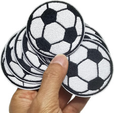 2.6"X2.7" 12Pcs Soccer Sports Iron on Sew on Cloth Embroidered Patches Appliques