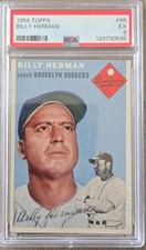 1954 Topps #86 Billy Herman Brooklyn Dodgers HOF PSA 5 EX