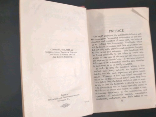 I.C.S MANUALE AUTOMOBILE 1920 Libro di testo internazionale società tasca illustrata - Foto 3 di 10