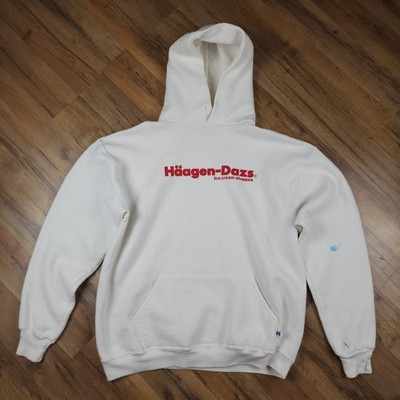 お*な様 【Häagen-Dazs】 RUSSELL ATHLETIC スウェッ Vintage Haagen Dazs Ice Cream Hoodie Mens XL White Russell
