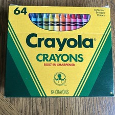 1988 Crayola Crayons Binney Smith-Sharpener 64 Box Retired Colors Never Used