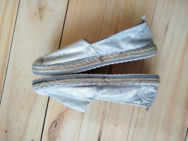 Women Marco Tozzi Espadrilles Silver Textile 38