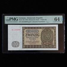 1948 Germany - Democratic Republic 20 Deutsche Mark Pick#13b PMG 64 EPQ UNC
