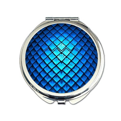 Blue Dragon Scale Compact Mirror | Fantasy Drachenei RPG Gamer Geschenk