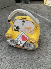 Vendula London Vegan New York City Cats & Corgi Taxi Grab Bag Handbag USA Bnwt