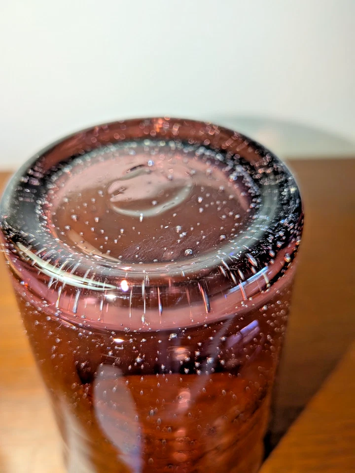 Vaso de vidrio soplado a mano púrpura ciruela pinky vidrio burbuja Artland 12 OZ Foto 4 de 4