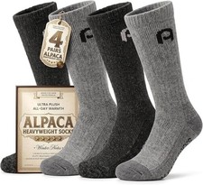 Alpacaparty Alpaca Socks for Men Women Heavyweight Thermal Boot Socks- Size L