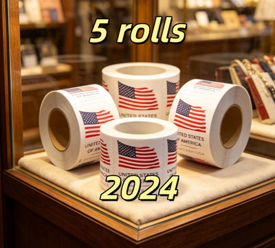 New Sealed Newest 2024 5 ROLLS Of 100 USPS-postage,500 PCS-Special Sale