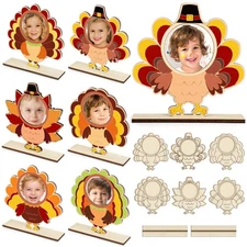 12 Sets Thanksgiving Turkey Crafts Turkey Coloring Photo Frame Color Your Own...