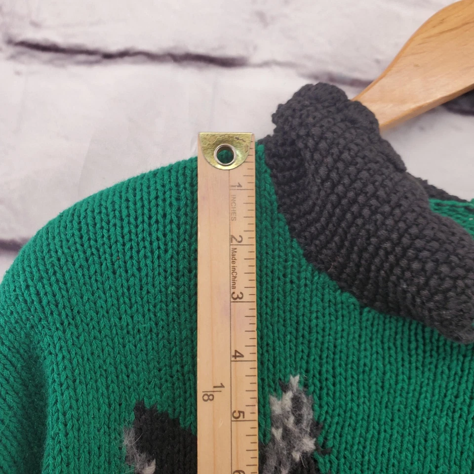 复古 Talbots 毛衣女式小号绿色 Scottie 狗拉米棉 90 年代 — 第 4/4 张图片