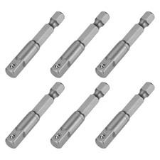 6pcs Impact Socket Adapter 14 Square Drive 14 Shank 2 Long Extension Bit