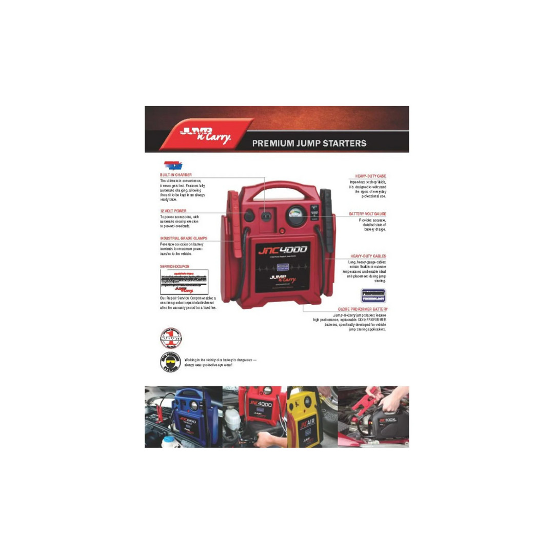 Clore Automotive Jump-N-Carry JNC4000 1100 Peak Amp 12V Jump Starter