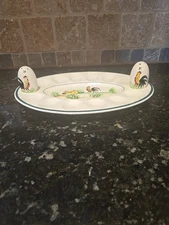 Vintaged Deviled Eggs Platter With Salt And Pepper Shakers