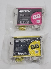 EPSON 88 T0883 T0884 OEM GENUINE Magenta Yellow Ink Cartridges NEW Sealed NoBox