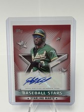 2022 Topps Baseball Series One Starling Marte- RED BASEBALL STARS AUTO/25🔥