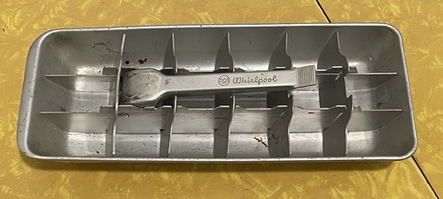 Vintage RCA Whirlpool 18 Würfel Schnellverschluss Eiswürfelschale Aluminium Metall