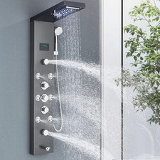 Panneau de douche LED , cascade pluie, Massage Spa