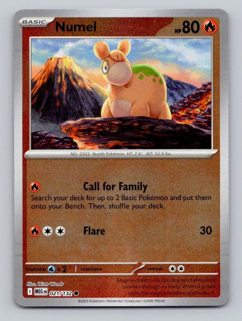Reverse Holo Numel 021/132 Common Mega Evolution Pokemon