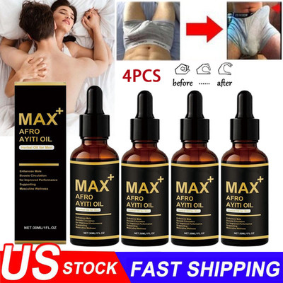 4pc Max+ Afro Ayiti Oil Herbal Oil for Man Enhances Male Boosts Circulation US.