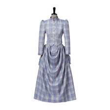 18th Century Medieval Victorian Fancy Gown Dresses Masquerade Plaid Bustle Dress
