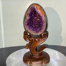 Huevo de dinosaurio amatista natural grande 5,95 lb cuarzo cristal espécimen curación