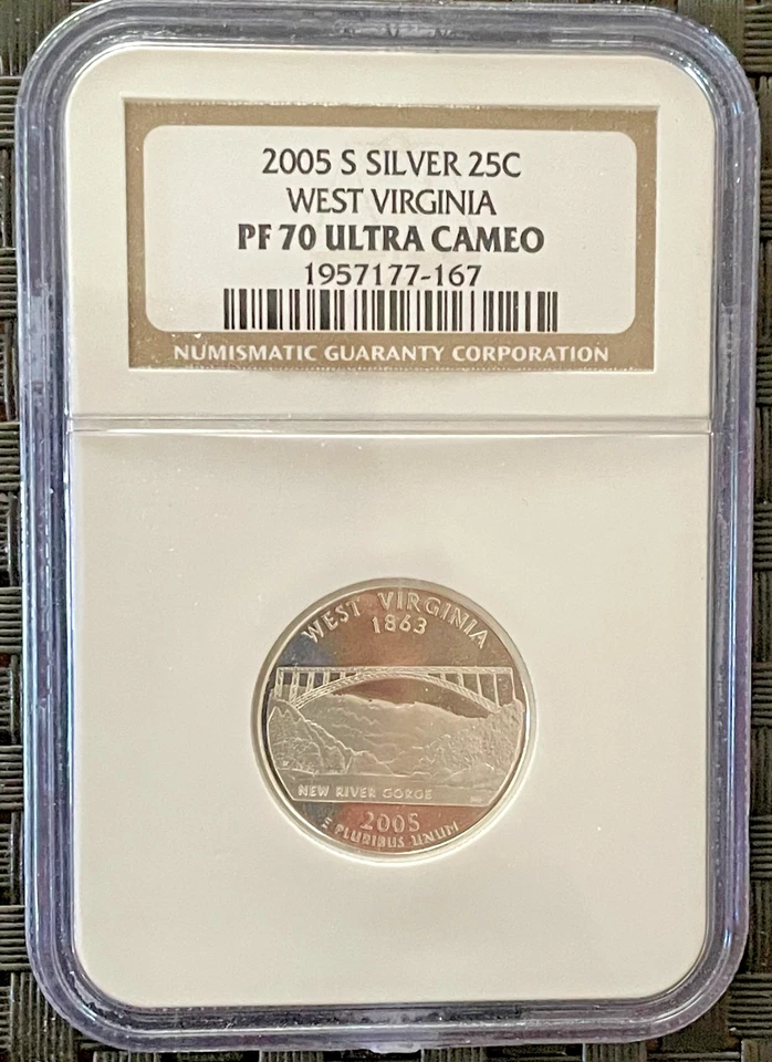 SILVER NGC PF-70 ULTRA CAM 2005-S State Quarters set plus a 2003-S Maine - Image 3 of 4