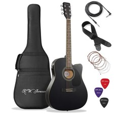 Jameson Guitars Full Size Thinline Acoustic Electric Guitar with Free Gig Bag...