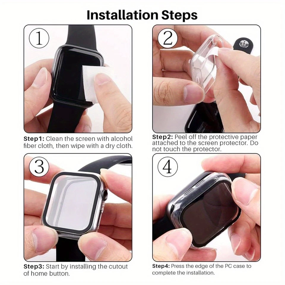 5-Pack Case, with Screen Protector, for Apple Watch Series 9 8 7 6 5 4 3 2 1 - Image 2 of 4