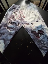 White Dragon Track Pants Drawstring Mens Size L