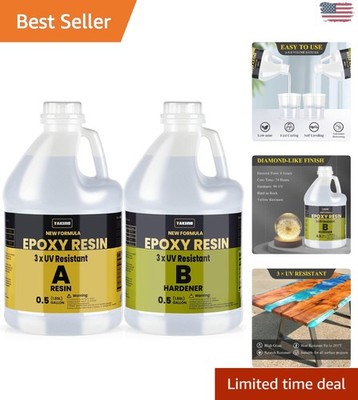 1 Gallon Epoxy Resin Kit - High Gloss, UV Resistant, Non-Toxic Finish