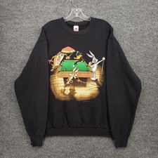 Sudadera De Colección Looney Tunes Fruit Of The Loom Para Hombres XL Sala de Piscina Warner Años 80