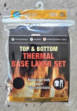 NWT Polar Extreme Youth XS (6-7) Black 2 Piece Thermal Base Layer Set Warm