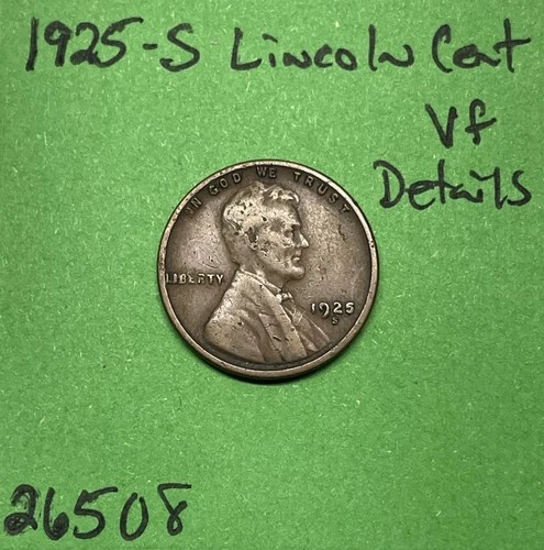 1925 S Lincoln Wheat Cent / Penny 1c Vf Very Fine Details See Pictures