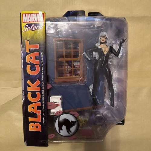 Diamond Marvel Select 2012 Black Cat Action Figure with Detailed Base NIB