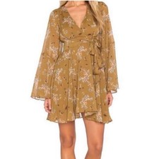 Free People Lilou Floral Print Mini Dress Toffee Combo Size M