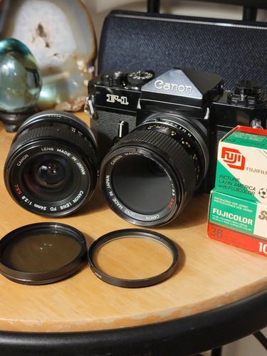 Canon F-1 Original SLR Film Camera Body With Lenses