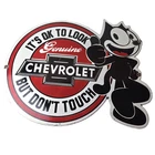Vintage Large Chevrolet Sign - Felix the Cat Advertisement Gas Porcelain Sign