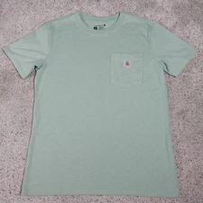 Carhartt Loose Fit Shirt Small 4-6 Green Short Sleeve