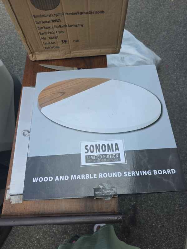 Sonoma Limiter Edition Wood And Marble Serving Board New In Box