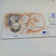 1795-1851 WILLIAM WYON BICENTENARY MEDAL - PHILATELIC MEDALLIC COVER PNC & INFO